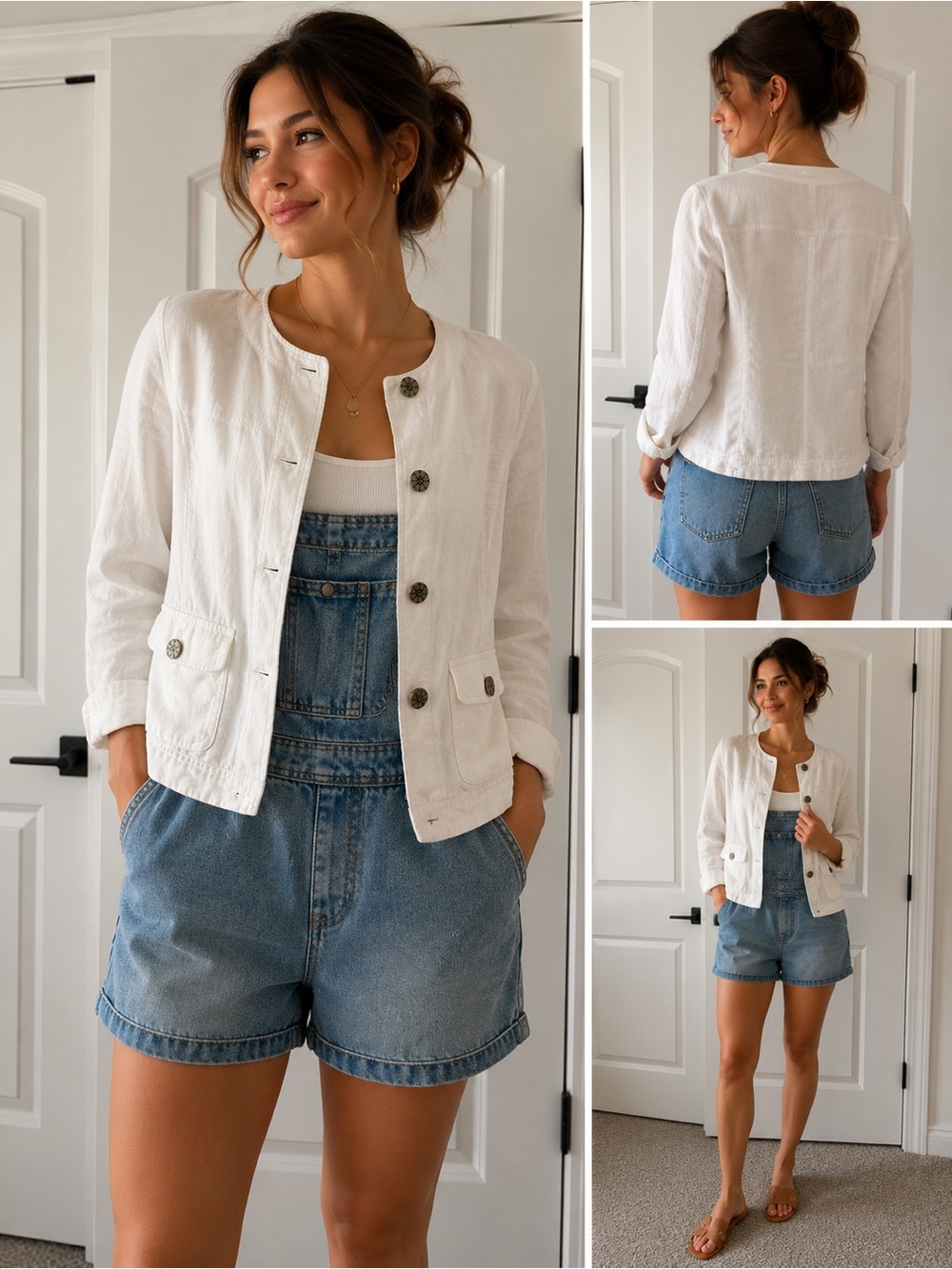 J. Jill White Lightweight Button Jacket